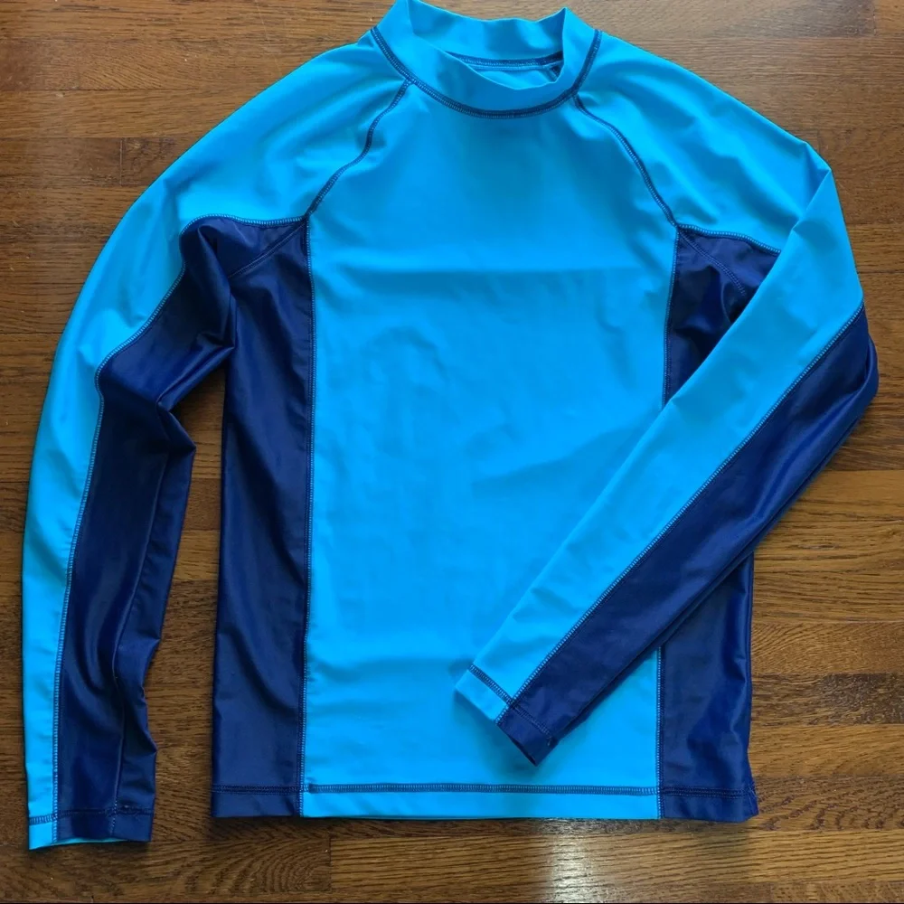 Kids Blue Long Sleeve Rashguard Size XL